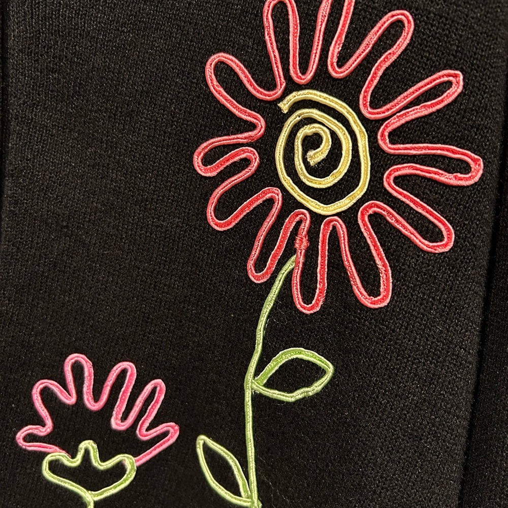 Art Teacher Black Floral Embroidered Cardigan - Picture 3 of 5